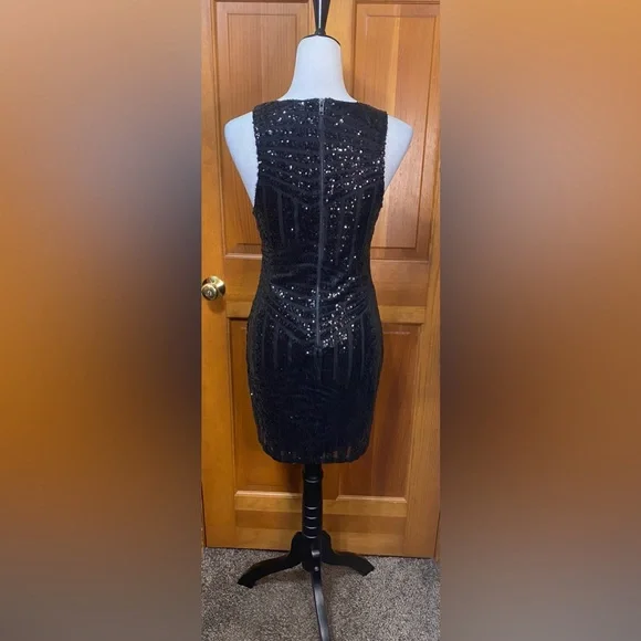 NWOT Rhapsody Embellished Geometric Print Dress - Picture 4 of 6